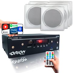 Receiver Pro Home 120 Rms 6 Caixa Gesso Quadradas Brancas