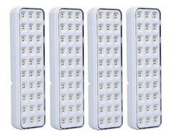 4 Luzes De Emergência Luminária Led Duração 6 Horas Luatek