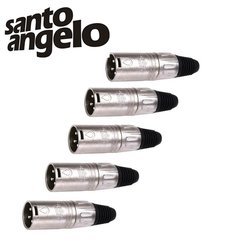 Kit 5 Plugs Xlr Canon Macho P/ Cabo Microfone Santo Angelo