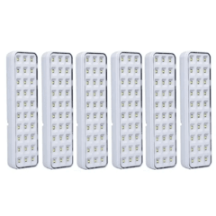 6 Luzes De Emergência Luminária Led Duração 6 Horas Luatek