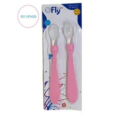 Imagem do KIT 2 COLHERES FLY COLORS PONTA DE SILICONE REF 713