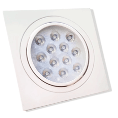 Spot Led Quadrado Direcionável Branco Teto Gesso Sanca