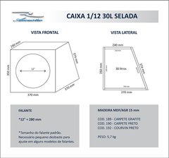 CAIXA SELADA 1 SUB HIKEN 12 200 RMS GRAFITE INSTALADO - loja online