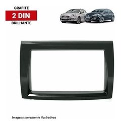 Moldura Painel Dvd 2din Fiat Bravo 2012 A 2016 Grafite