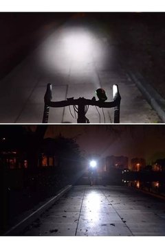 Imagem do Farol Bike Bicicleta Led Buzina Recarregável +Lanterna Kit