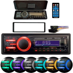 Auto Radio Roadstar 7 Cores Mp3 Player Fm Bluetooth Usb