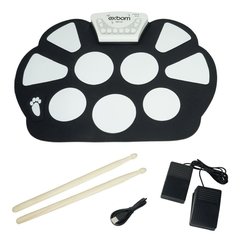 Bateria Elêtronica Musical Silicone 2 Pedais 10 Pads Baqueta