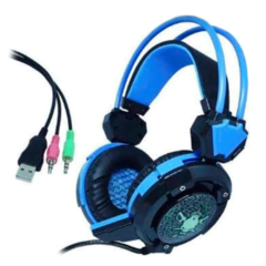 Headset Fone Gamer  Exbom  Ghx 30  Azul Infokit Led