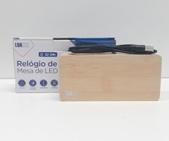 Relógio Despertador Mesa Digital Madeira Com Sound Control - comprar online