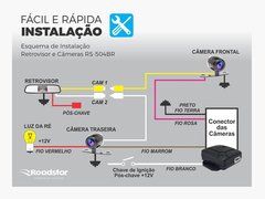 Retrovisor 4.3 Camera Frontal E Traseira Rs-504br Roadstar - Orion eShop | Informatica, Automotivo, Microfones