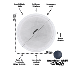 KIT 16 ARANDELAS REDONDAS BRANCAS 55W ORION - comprar online