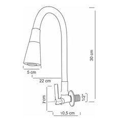 Torneira Gourmet Cone Inox Flexível 2 Jatos Pia Cozinha - Orion eShop | Informatica, Automotivo, Microfones