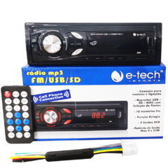 Kit Auto Radio Mp3 Bluetooth + Falantes 6 e Falante 6x9 Polegadas 55W - comprar online