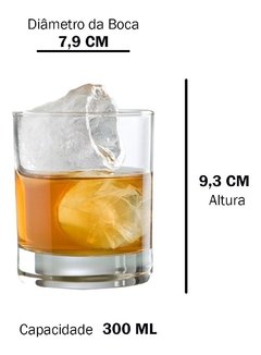 Conjunto De 6 Copos De Vidro Liso 300ml Whisky - Orion eShop | Informatica, Automotivo, Microfones