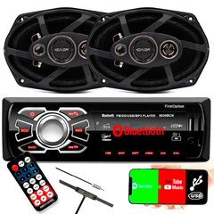 Kit Radio Mp3 Bluetooth +alto Falante 6x9 140 Rms + Antena