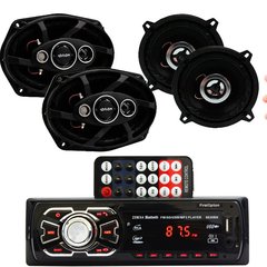 Radio Automotivo Bluetooth Sd Mp3 + Par 5''+ 6x9'' Prime