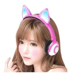 Fone Orelhas De Gatinho  Led Cosplay Dobrável HF-C30