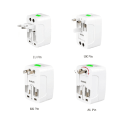 Adaptador Tomada Universal Uk Europa Asia Brasil Australia Londres Usa Brazil 110/220 Viagem Bivolt - Orion eShop | Informatica, Automotivo, Microfones