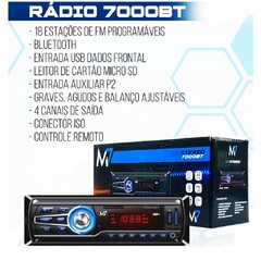 M7 AUTO RADIO MP3 BLUETOOTH 7000BT - comprar online