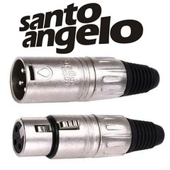 Kit 2 Plug Conector Xlr 1 Macho 1 Femea Canon Santo Angelo