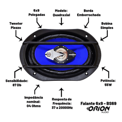 Falante 6x9 Par Quadriaxial 110w Rms 69 Estéreo - comprar online