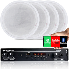 Kit Som Ambiente Amplificador Bluetooth + 4 Arandelas brancas