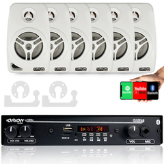 Kit Som Ambiente 1002 Bt Control+ 6 Caixas Parede Branca 55w