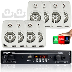 Kit Som Ambiente 1002 Bt Control + 8 Caixas Parede Branca 55w