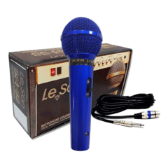 Microfone Profissional Com Fio Cardióide Leson Sm58 P4 Azul na internet