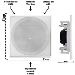 Alto Falante Quadrado Som Ambiente Leson Arandela Teto - comprar online