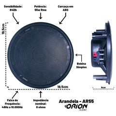 Imagem do Kit Som Ambient Receiver Bt 1002+2 Arandelas Teto Gessopreta