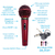 Microfone Profissional Com Fio Cardióide Sm58 P4 Vermelho - comprar online