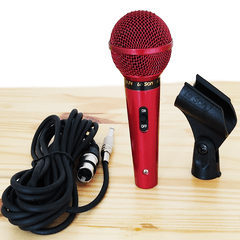 Microfone Profissional Com Fio Cardióide Sm58 P4 Vermelho - Orion eShop | Informatica, Automotivo, Microfones