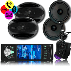 Nova Central Mp5 Tela 4" BT + 1 Par Falantes 6 + 1 Par Falantes 6x9 200rms + Camera Ré - comprar online