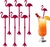 Mexedor para coquetel, cacto flamingo, bebida e coquetel – palitos reutilizáveis para coquetel, agitadores mistura coquetéis para bebidas, festas tropicais na praia