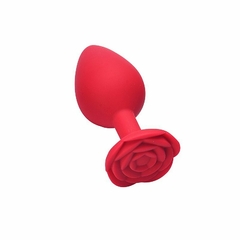 Plug Anal em silicone - Formato de Rosa - Tamanho M - 8,5x3,5 - - loja online