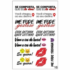 TATUAGEM TEMPORARIA ADESIVA FRASES ERÓTICAS 15X10CM prazerlove - comprar online