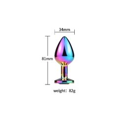 Plug Anal de Aço com Pedra de Cristal - Tamanho G colorido - comprar online