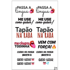 TATUAGEM TEMPORARIA ADESIVA FRASES ERÓTICAS 15X10CM - SSP - LOVERE