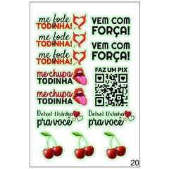 TATUAGEM TEMPORARIA ADESIVA FRASES ERÓTICAS BRILHA NO ESCURO 15X10CM prazerlove - SSP - LOVERE