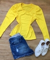 blusa manga longa (amarelo) 0500059 z (M)