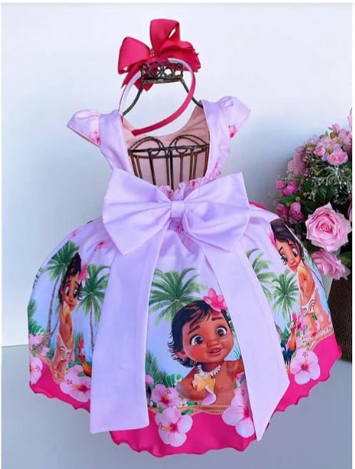 Vestido Temático Moana Bebê E 2-3 anos - PopKids Store Moda Infantil