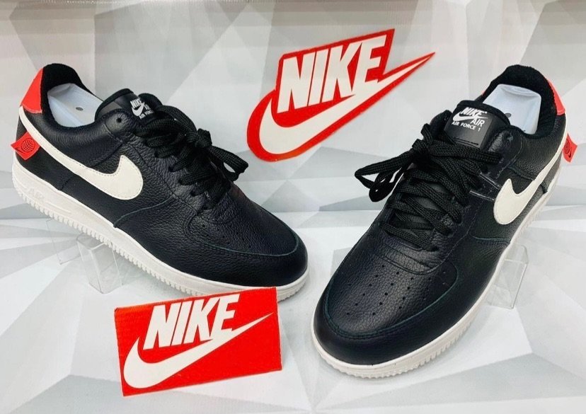 Nike Air force 1 Preto/Branco/vermeho - Disero Store