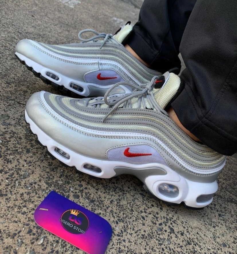 Air max 97 cinza e cheap vermelho