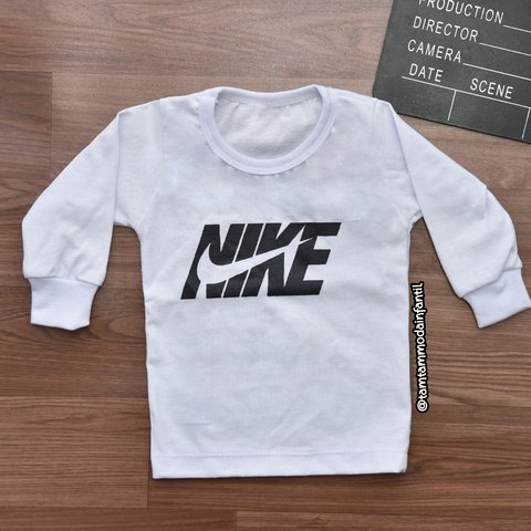 Camisa Nike Manga Longa Branca - Tam Tam Moda Infantil