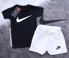 Conjunto Nike Preta/Branca Camisa Verão