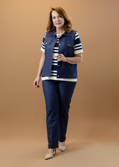 Calça Cleusa malha jeans azul - comprar online