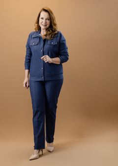 Calça Cleusa malha jeans azul - comprar online