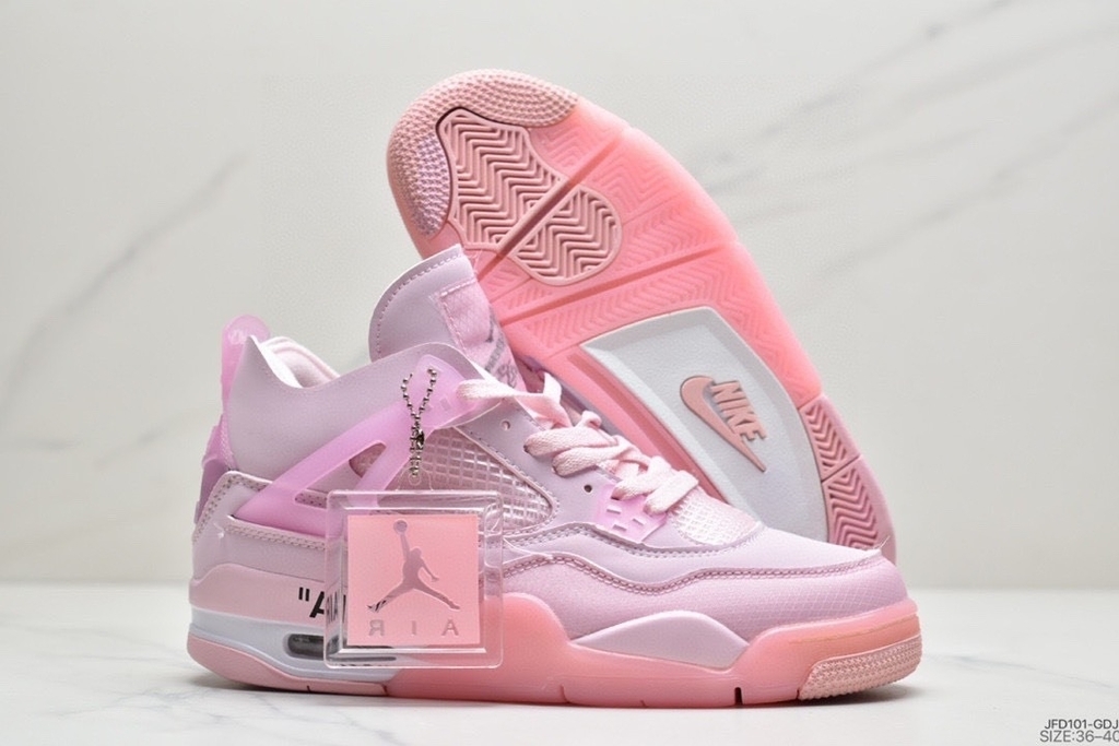 Air Jordan Retro 4 Off White Pink - MYR SNEAKERS
