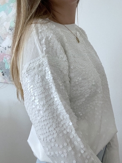 Sweater Xian Blanco FULL LENTEJUELAS - comprar online